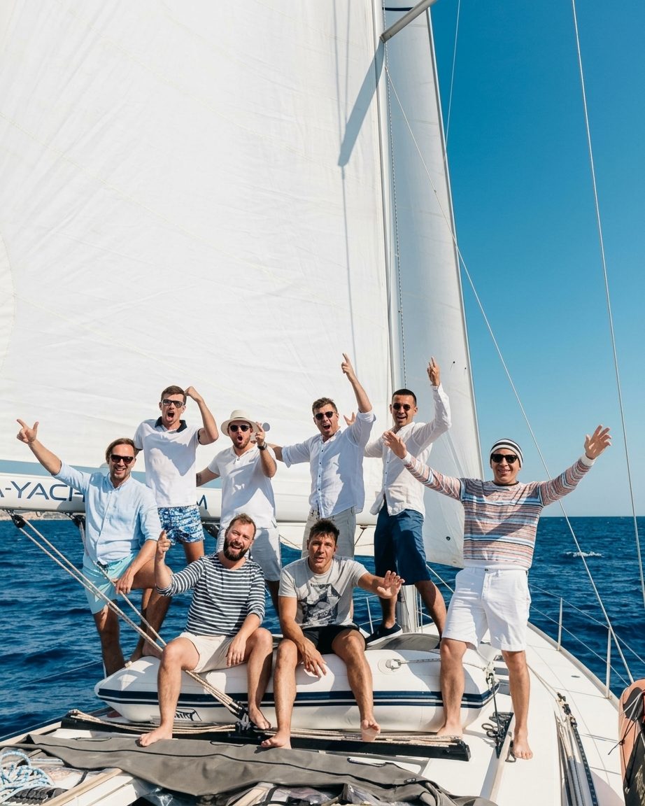 Despedida de soltero en barco en Barcelona